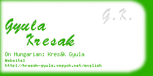 gyula kresak business card